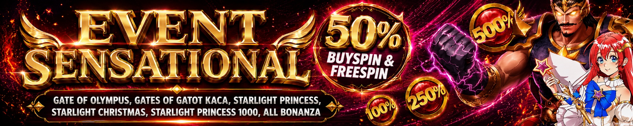 Event Sensational 50% Buyspin Freespin ONDEL4D